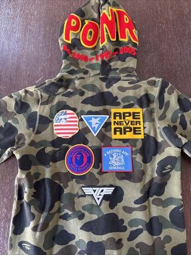 Bape camo shark hoodie with - camo,