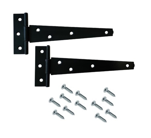 Black steel tee hinges - black,