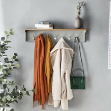 Wooden Wall-Mounted Coat Rack