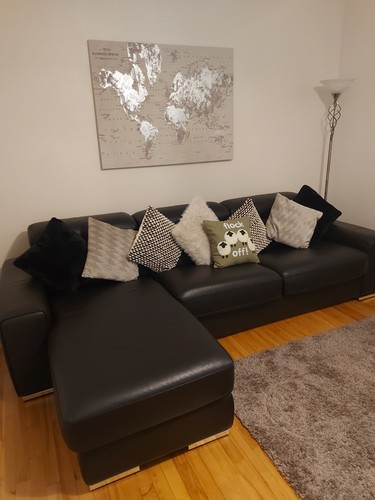 Black leather shape corner - leather,