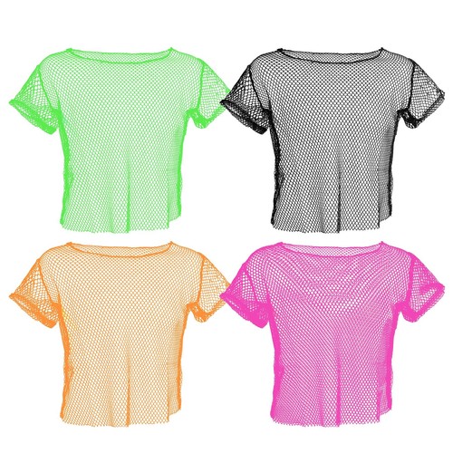 Neon mesh crop top - crop, short