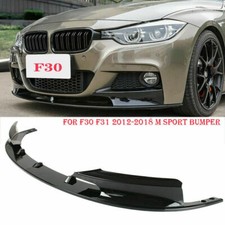 For BMW 3 Series F30 F31 M Sport 12-18 Gloss Black Front Bumper Lip Splitter UK