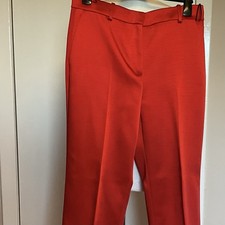 Zara Red Satin Straight Leg Trousers Size M Brand New With Tags