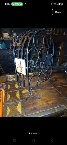 Vintage wine rack wrought iron - rack,
