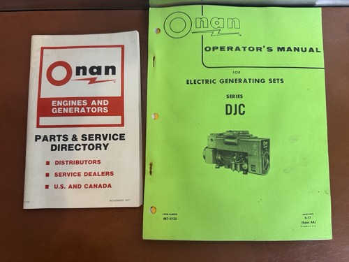 Onan dje series generator - series,