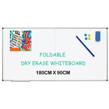 XIWODE Magnetic Dry Erase Board 180x90cm Large Foldable White Board–Wall Mounted