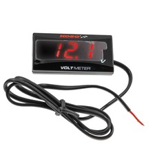 Universal Motorcycle KOSO Volt Meter SUPER SLIM Voltage Display Scooter Quad Red