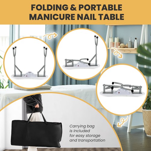 Foldable manicure nail table - foldable,