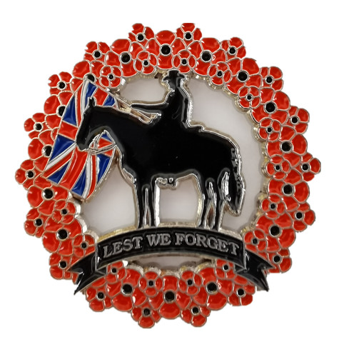 Red poppies wreath cross - red,