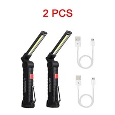 2 Large LED Work Light COB Inspection Lamp Magnetic Torch USB Rechargeable Car