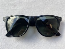 B&L Ray Ban Sunglasses Wayfarer II Black. Glass: Green. Bausch & Lomb. Vintage.
