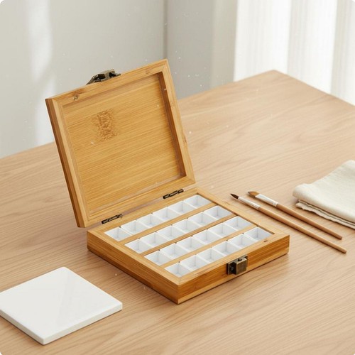 Wooden watercolor palette - wooden,