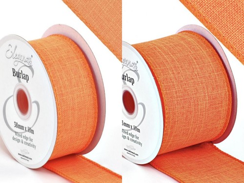 Orange wired edge burlap - edge,