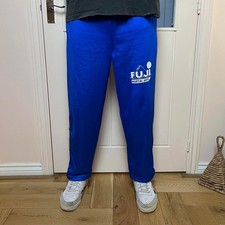 FUJI Martial Arts Blue Tearaway Snap Pants Size L Short Leg Training Karate Judo