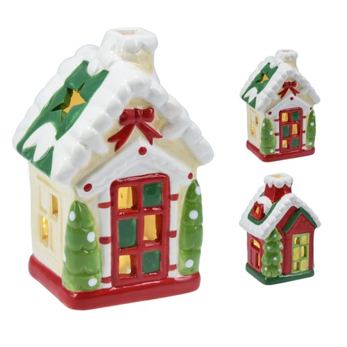 Led ceramic christmas house - led,