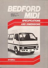 Bedford Midi Specifications 1985 UK Market Brochure Van High Roof Minibus