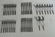 40 X Vintage Hilton Firth Stainless Steel Cutlery MCM Mid Century Sleek Cutlery 