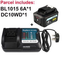 For Makita 10.8V 12V 6.0Ah CXT Max Li-Ion battery BL1040B BL1021B+DC10WD Charger