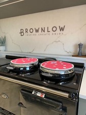 Sterck Pink Polka Dot Lid Covers Mats Chef Pads Suitable  for Aga PAIR