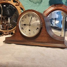 Antique Fully Working Westminster Chime Mantle Clock Art Deco 1920s Napoleon Hat