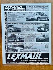 Lexmaul Opel Omega Senator Record Classic Car Original 1987 Vintage Advert Advertising