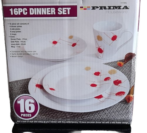 Dinner set with red design - ,
