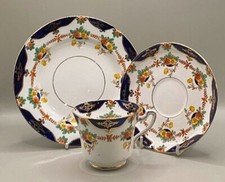 1930-1941 SAMPSON SMITH WETLEY CHINA IMARI STYLE PATTERN CUP SAUCER & SIDE PLATE