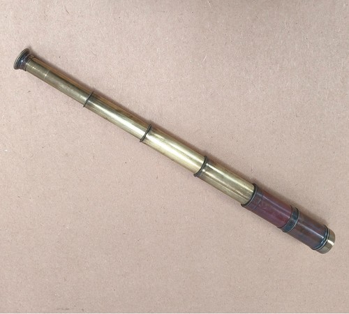Antique draw brass telescope - brass,