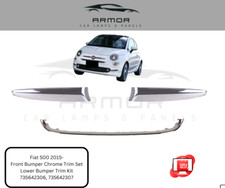 FRONT BUMPER LOWER CHROME MOULDING FOR FIAT 500 LOUNGE 2016- 2020 TRIM SET KIT