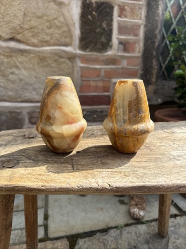 Stone onyx finials - onyx?, candle