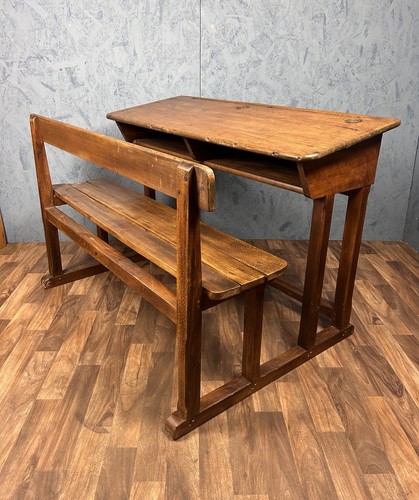 Vintage double school desk - vintage,