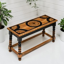 Vintage Carved Hall Bench