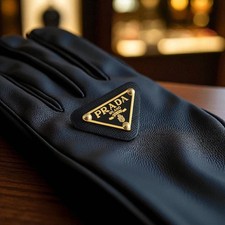 Prada Leather Metal Black/Gold Patch