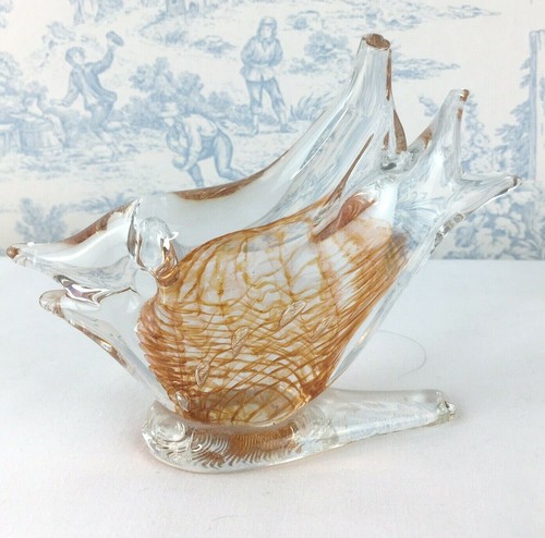 Art glass fish statue figurine - glass,
