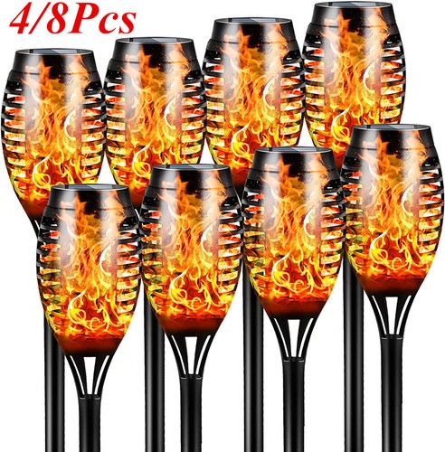 Solar powered flickering flame - flickering,