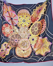 Hermes LES DOMES CELESTES Scarf Silk UNUSED Women 35"x35" No Box