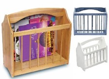 Wooden Wood Magazine Rack Free Standing News Paper Shelf Storage Holder Stand