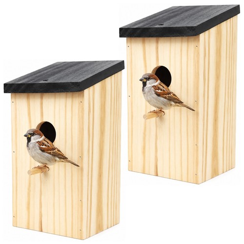 Wooden garden bird nest - wooden,
