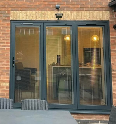 Grey aluminium folds - grey, a