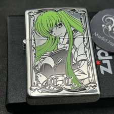 Zippo Oil Lighter Code Geass C.C. Silver Brass Color Limited Japan Anime