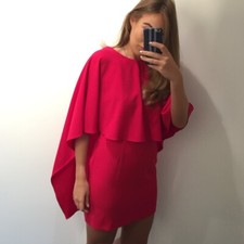 BNWT Zara Red Drape Cape Dress