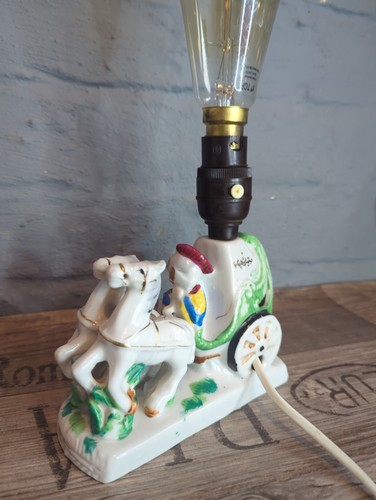 Vintage ceramic lamp horse - ceramic,
