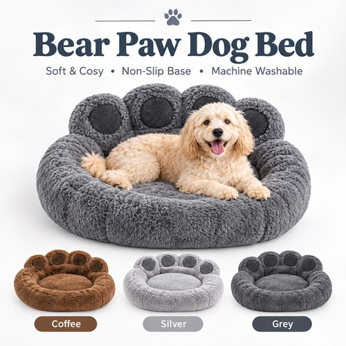 Bear paw dog - bed, soft