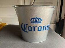 NEW 2020 Corona Metal Ice Bucket Blue Crown + Built-In Bottle Opener and Handle