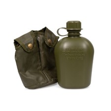 Original Belgian Army 750ml Plastic Water Bottle & Cover - Olive Drab-Surplus