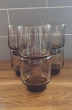 6 Vintage smoked glass