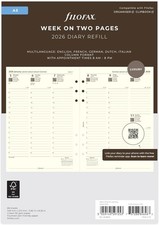 Filofax A5 size 2026 Cream Week on Two Pages Multilanguage Appt Diary 26-68513