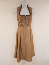 Vintage Dress Oktoberfest Dirndl Size 10 Pinafore Retro Pockets Floral Satin
