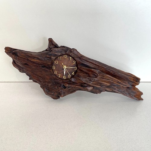 Teak clock reclaimed - teak, hand