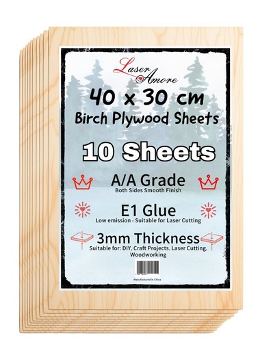 Birch plywood sheets - sheets, 40x30-3mm